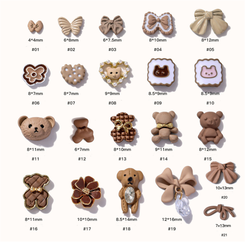 Maillard Resin Bear Nail Art Decoration